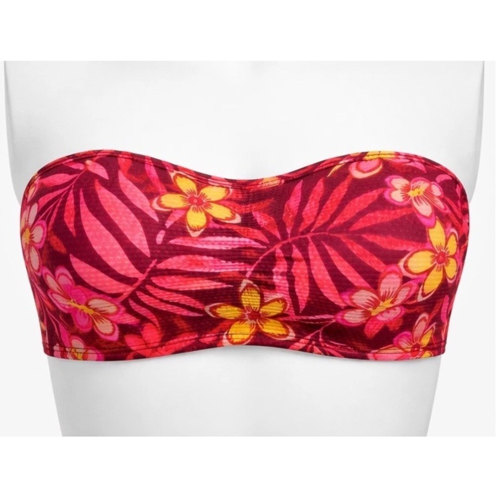 Womens Bundle (2)Bandeau Bralette Pique Floral Bikini Tops Xhilaration L/Xl